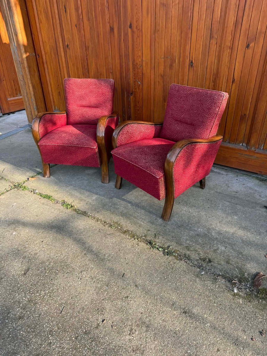 Hongaarse art deco fauteuils, jaren 1930, set van 2 photo furniture