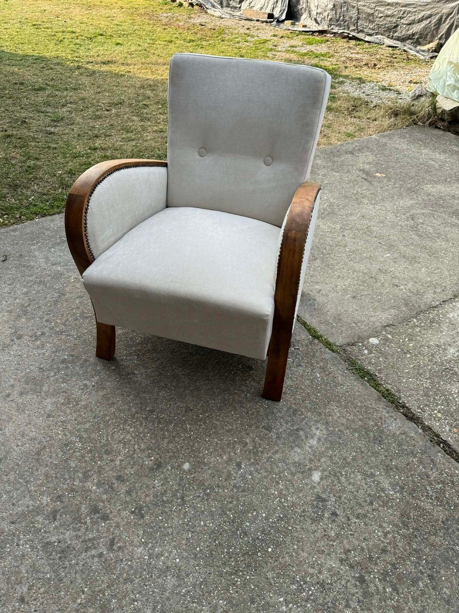 Vintage art deco fauteuil, Hongaars, jaren 1930