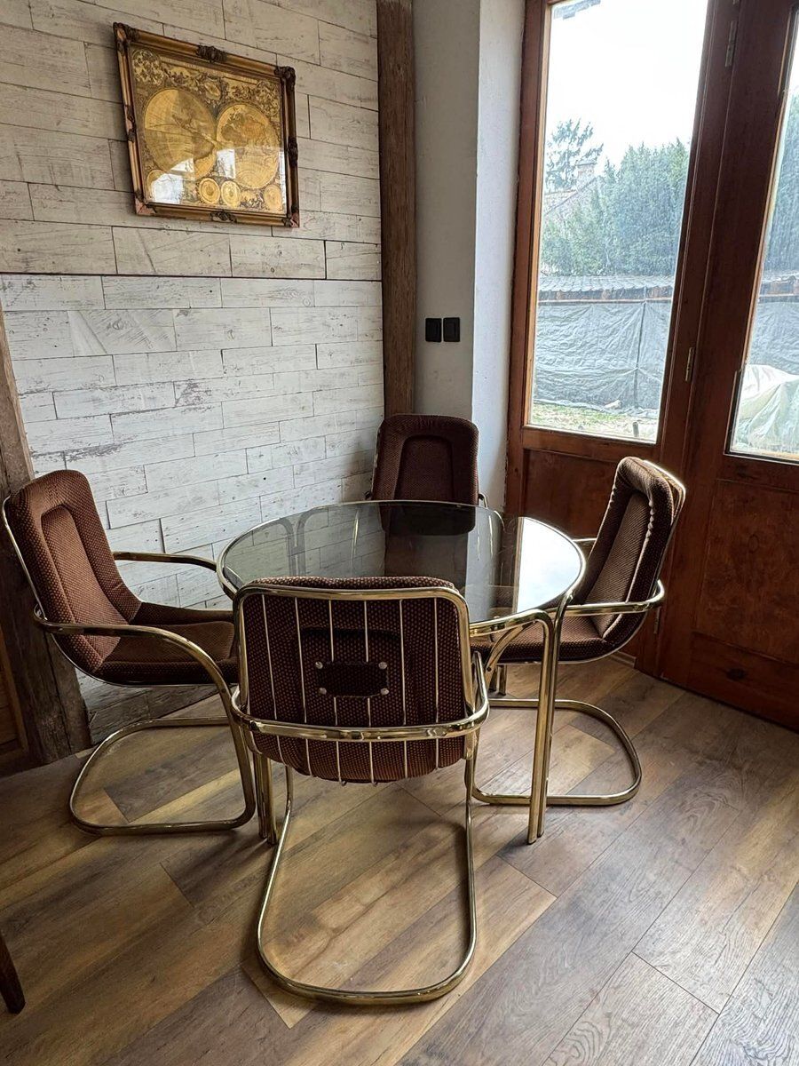 Copper Dining Set From Gastone Rinaldi, 1970s, Set Of 5 photo Furniture