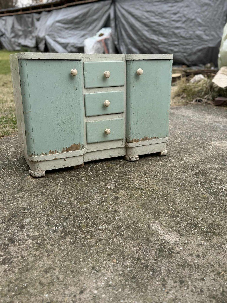 Vintage Hand Painted Wood Cabinet