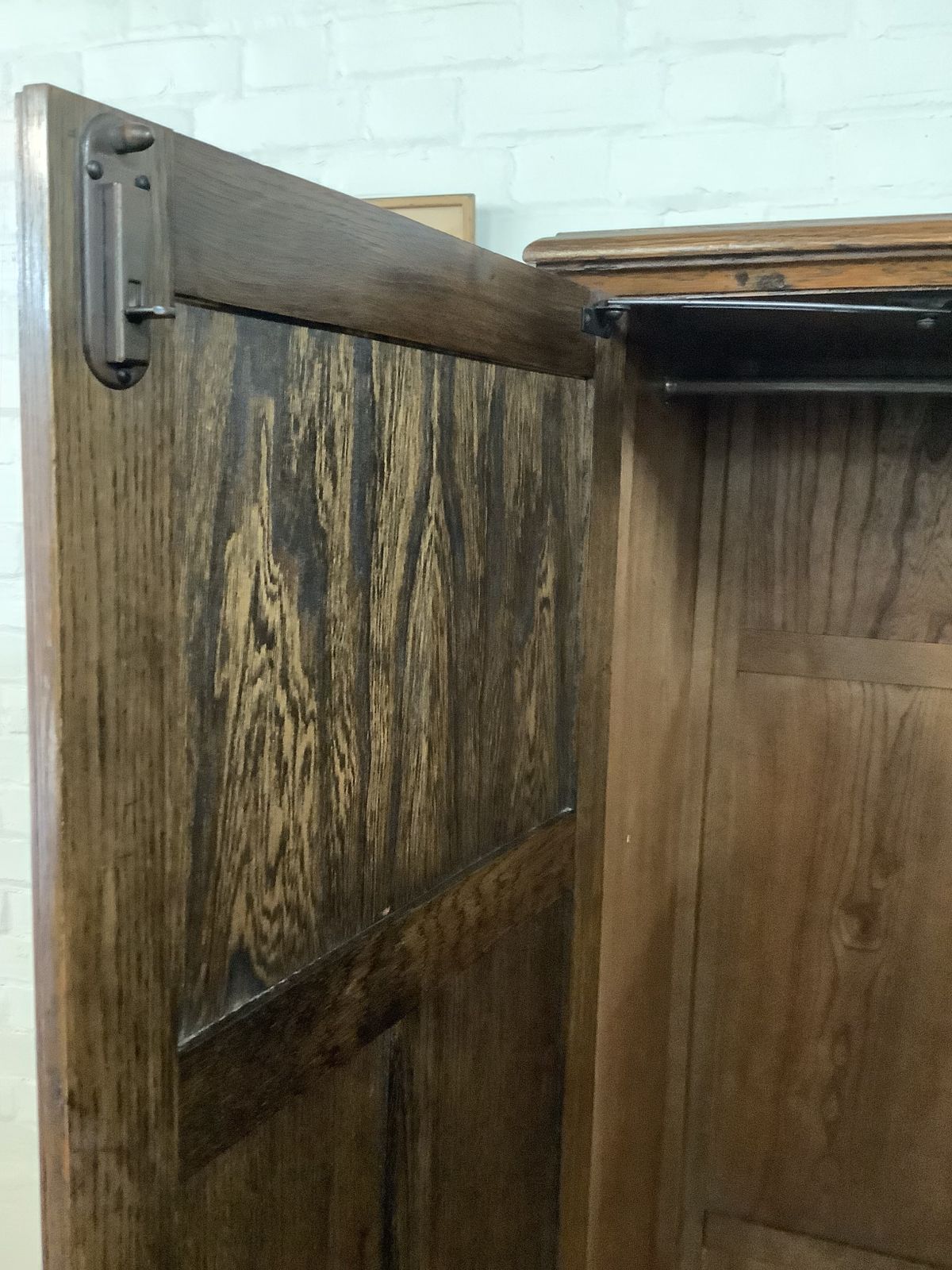 photo for sale Crown Ay Furniture Gothic Oak Fitted Wardrobe.