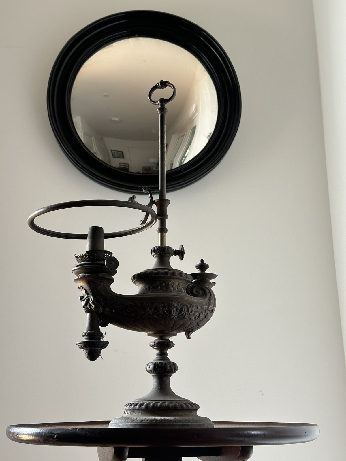 A Late 19th Century Brass 'Harvard Student's Oil Lamp' By Wild And Wessel, Berlin photo for sale