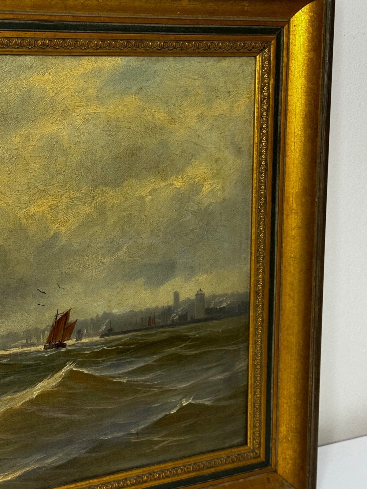 19th Century Marine Oil Painting Leaving The Tyne Signed By  John Davison Liddell C1890 photo for sale