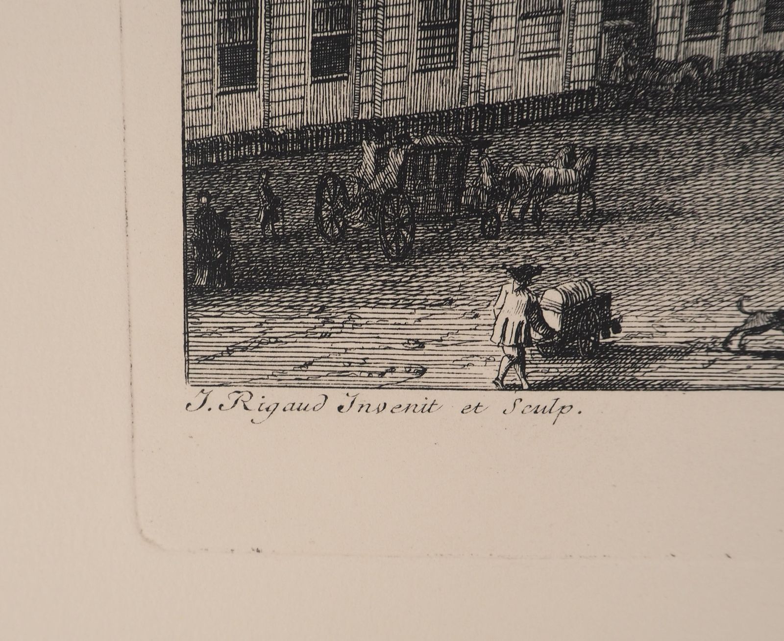Paris : Place Louis Le Grand, Now Place Vandôme   Original Etching, Signed photo furniture