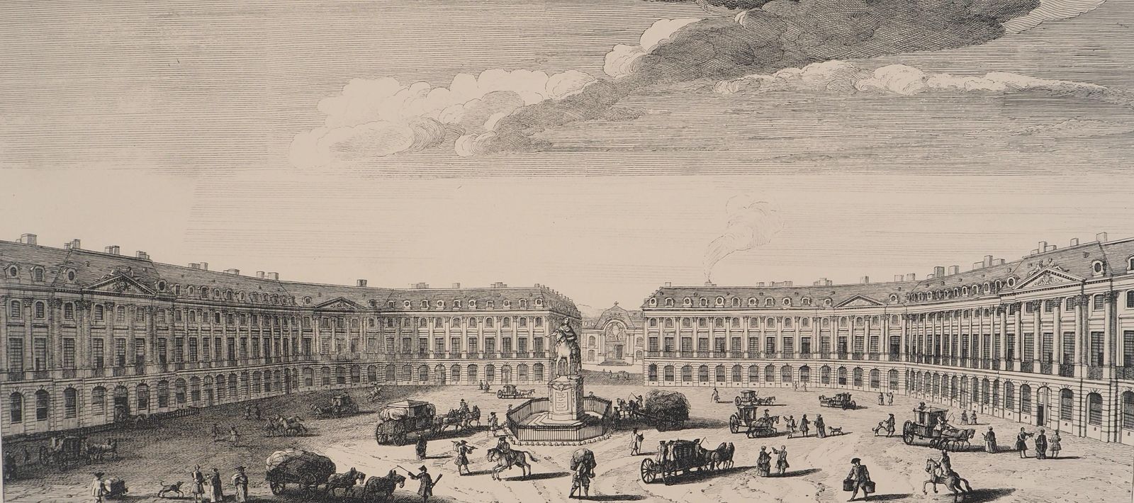 Paris : Place Louis Le Grand, Now Place Vandôme   Original Etching, Signed photo for sale