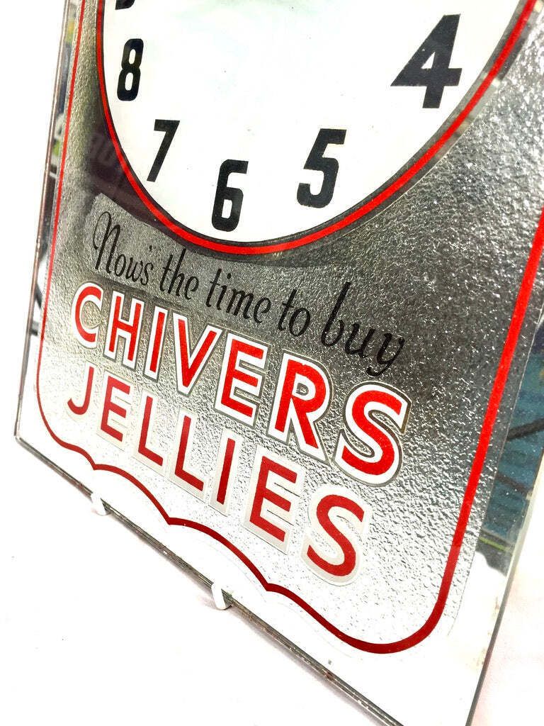 Antique Advertising   Chivers Jellies 1940s Smiths Electric Clock Sign / Working photo furniture