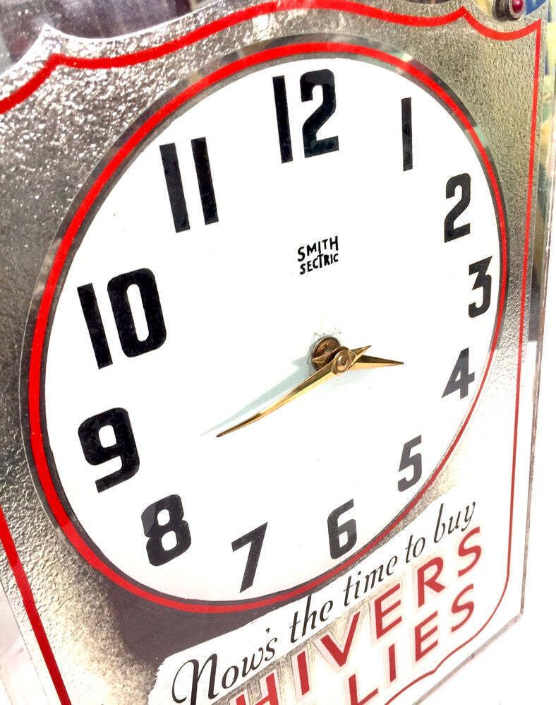 Antique Advertising   Chivers Jellies 1940s Smiths Electric Clock Sign / Working photo buy