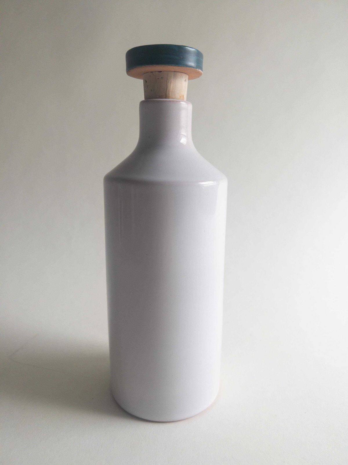 Home Decor Set Of 4 Liquor Ceramic Bottles By Luzerner Keramik   Spirits Flask With A Cork Stopper   Made In Switzerland photo