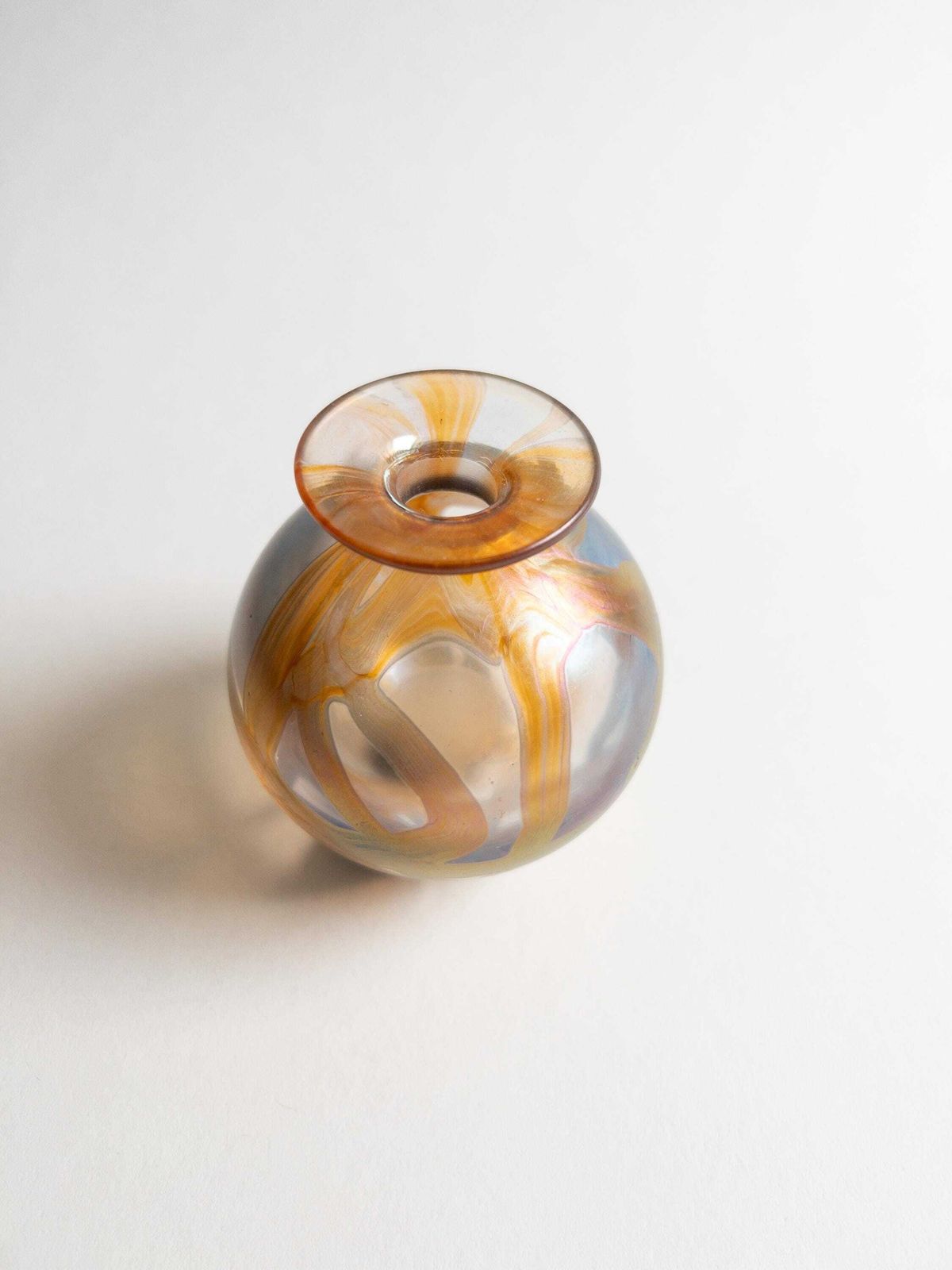 Isle Of Wight Glass Vaas Of Parfumfles, Roze Goud Iriserend Glazuur photo Woonaccessoires