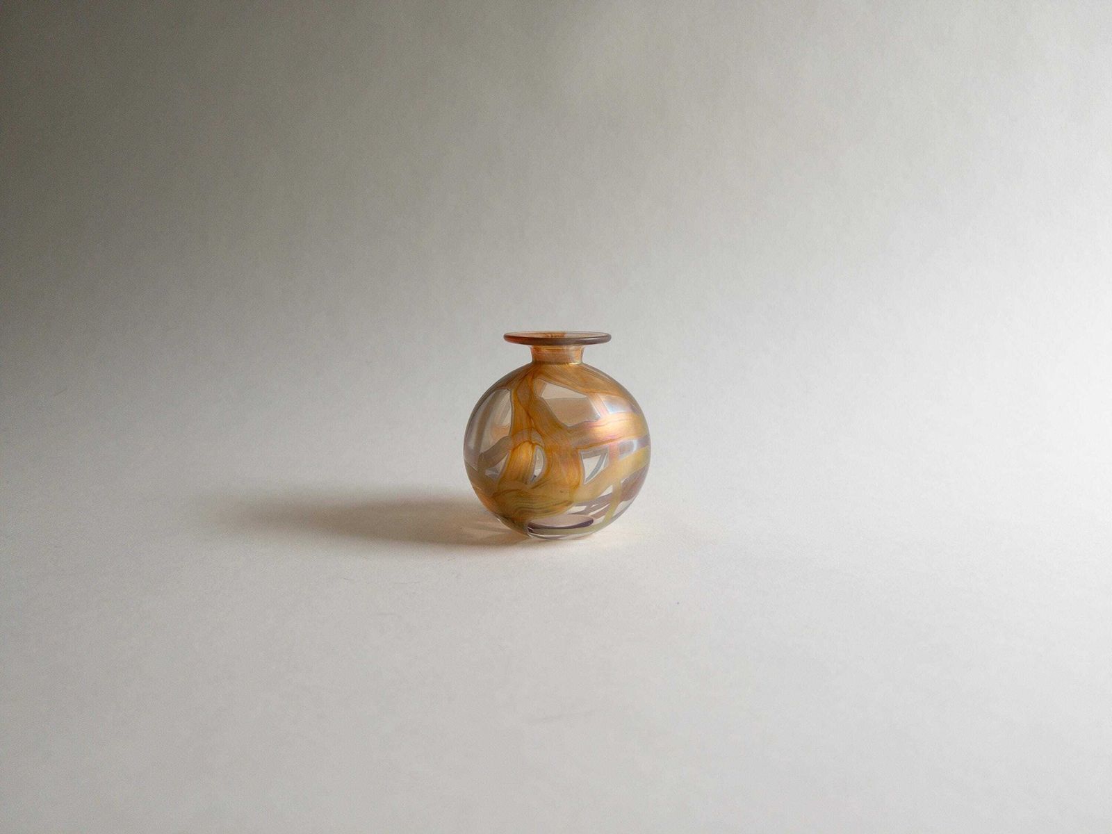 Isle Of Wight Glass Vaas Of Parfumfles, Roze Goud Iriserend Glazuur photo 72.0