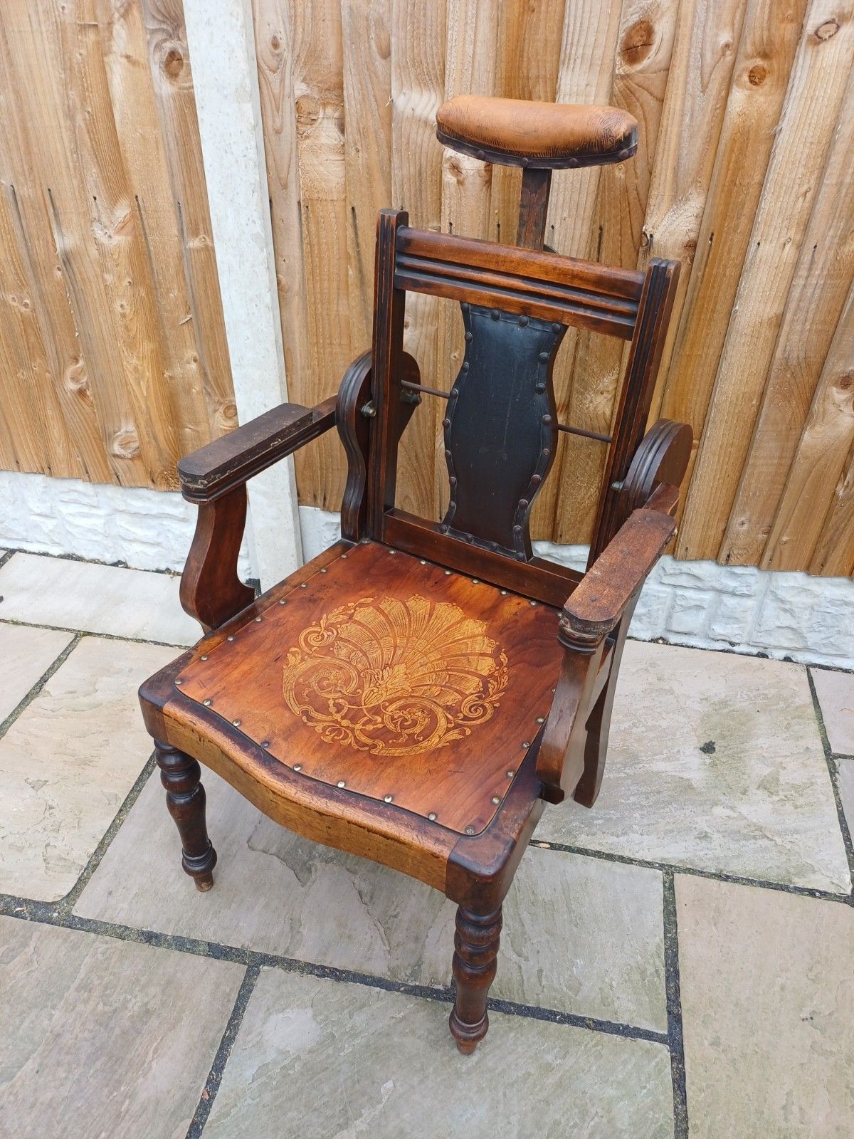 Rare Scottish Antique Barbers Chair Woth Makers Name photo Furniture