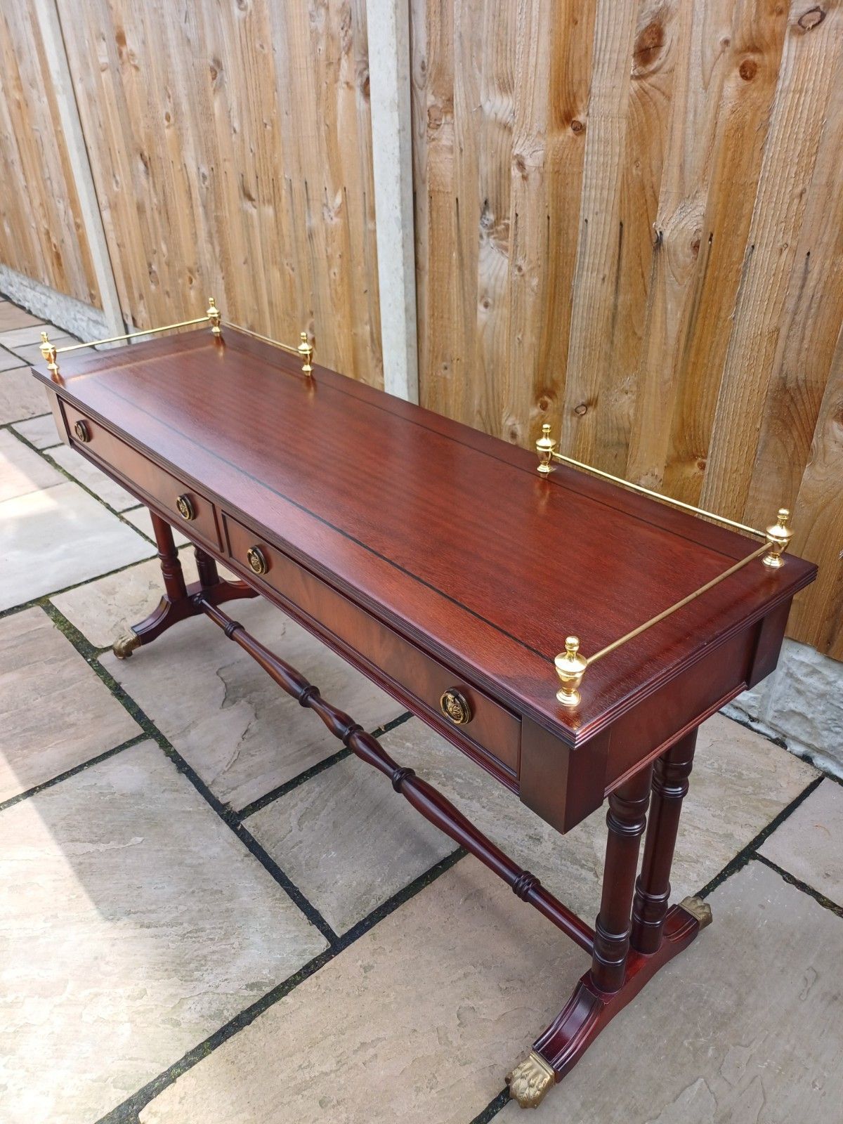 Furniture High Quality Vintage Campaign Style Console Table Desk By Shaw Of  London photo