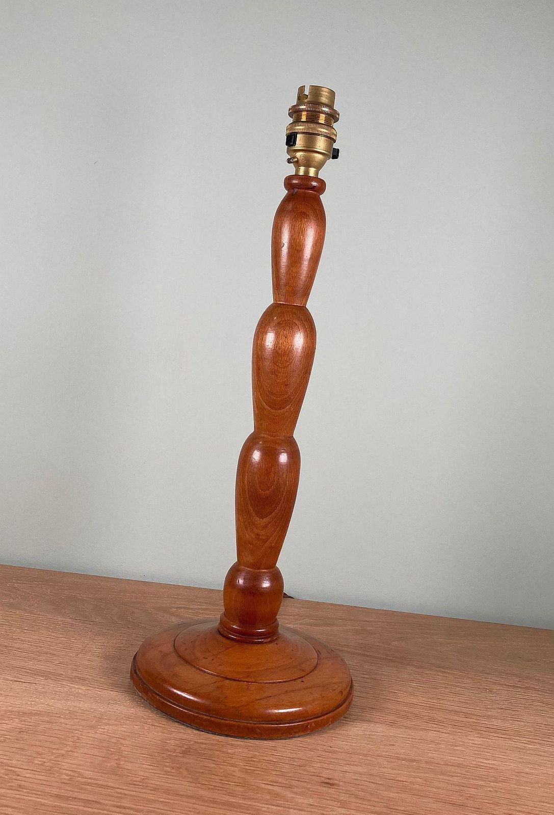 Early 20th Century Wooden Table Lamp – Antique Turned Wood Lamp Base photo furniture