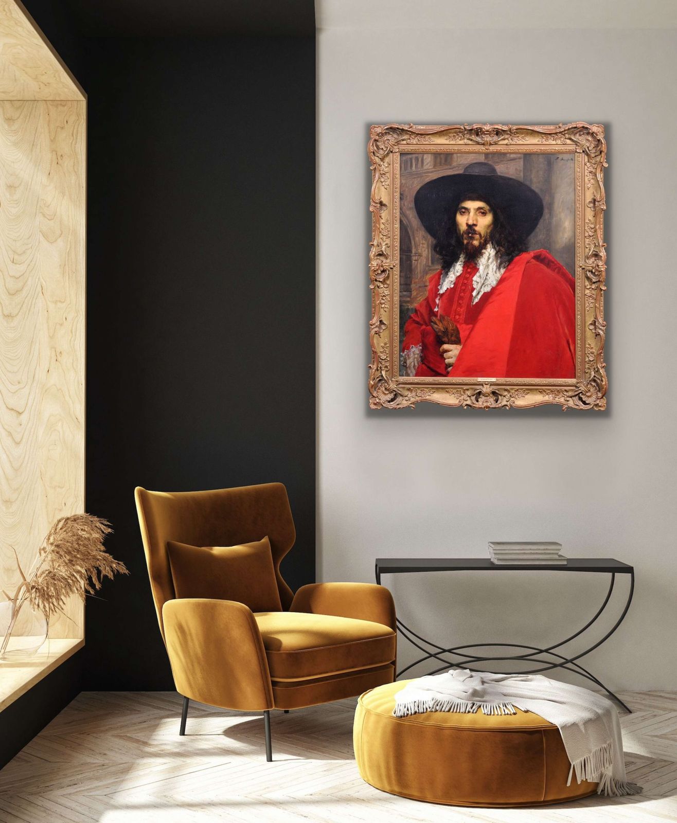 Ferdinand Victor Leon Roybet, 1840-1920. Français. Le Mousquetaire. Portrait de cavalier encadré, huile sur panneau, vers 1880. photo vinterior
