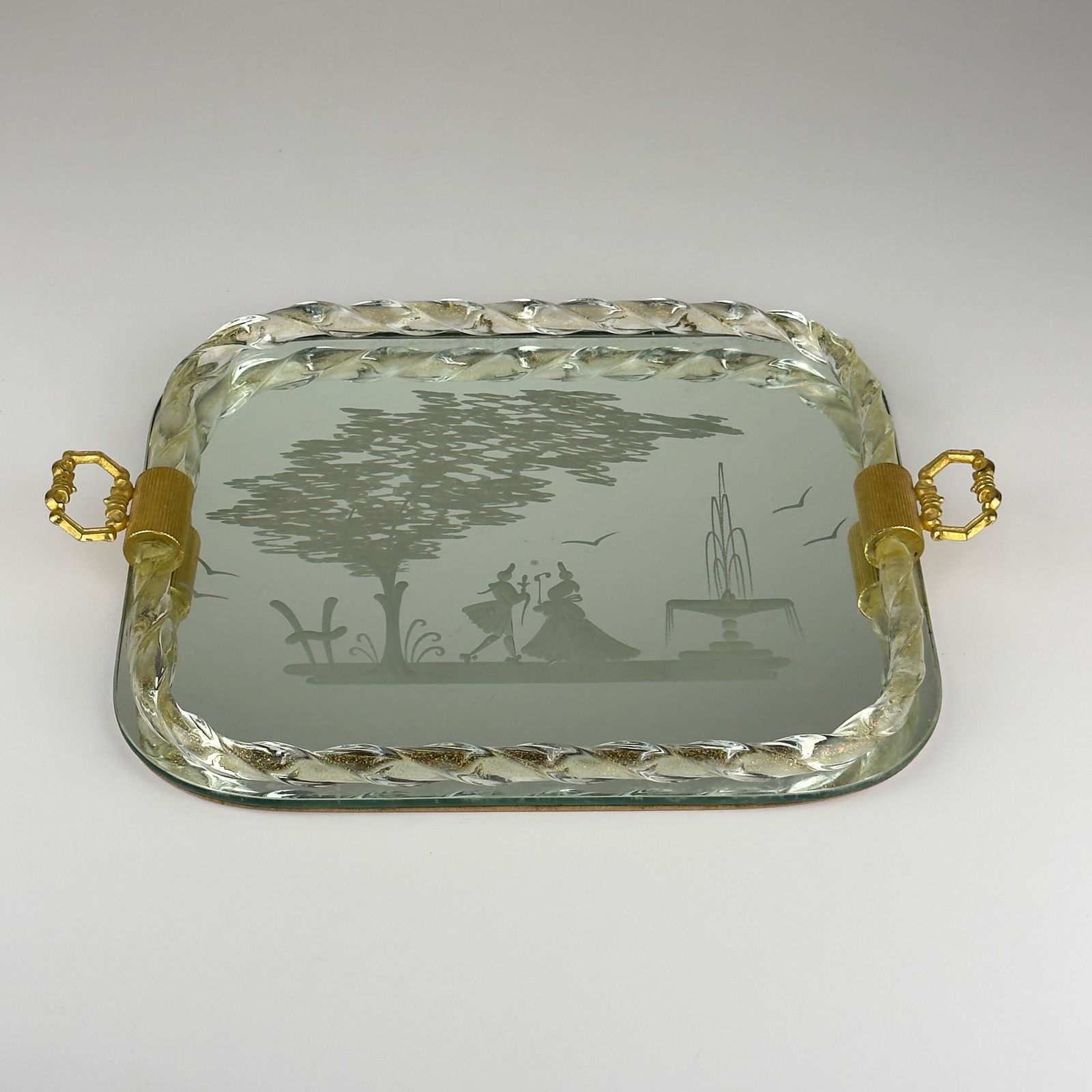Vintage Venetian Murano glazen dienblad, Italië, ca. jaren 1950 photo vinterior