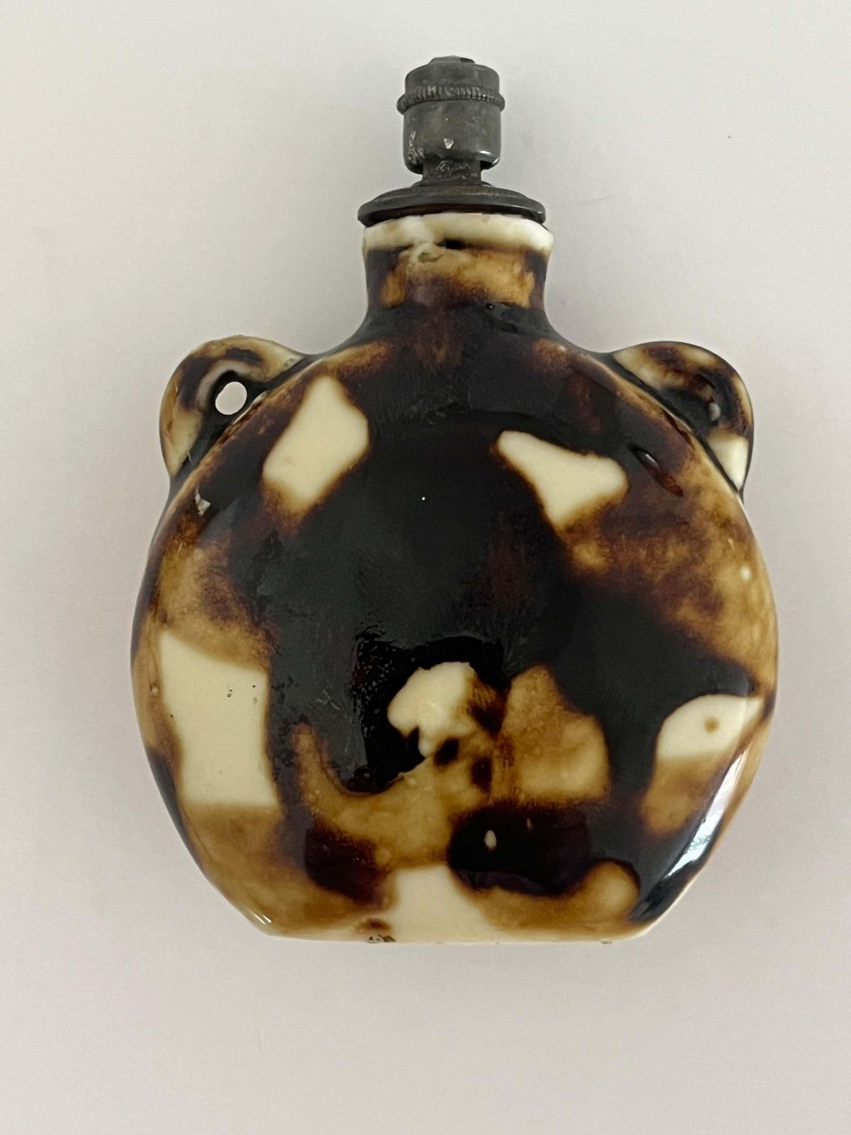 Perfume Bottle Porcelain Marbled And Applied Gilded Decoration, Probably Chinese photo vinterior