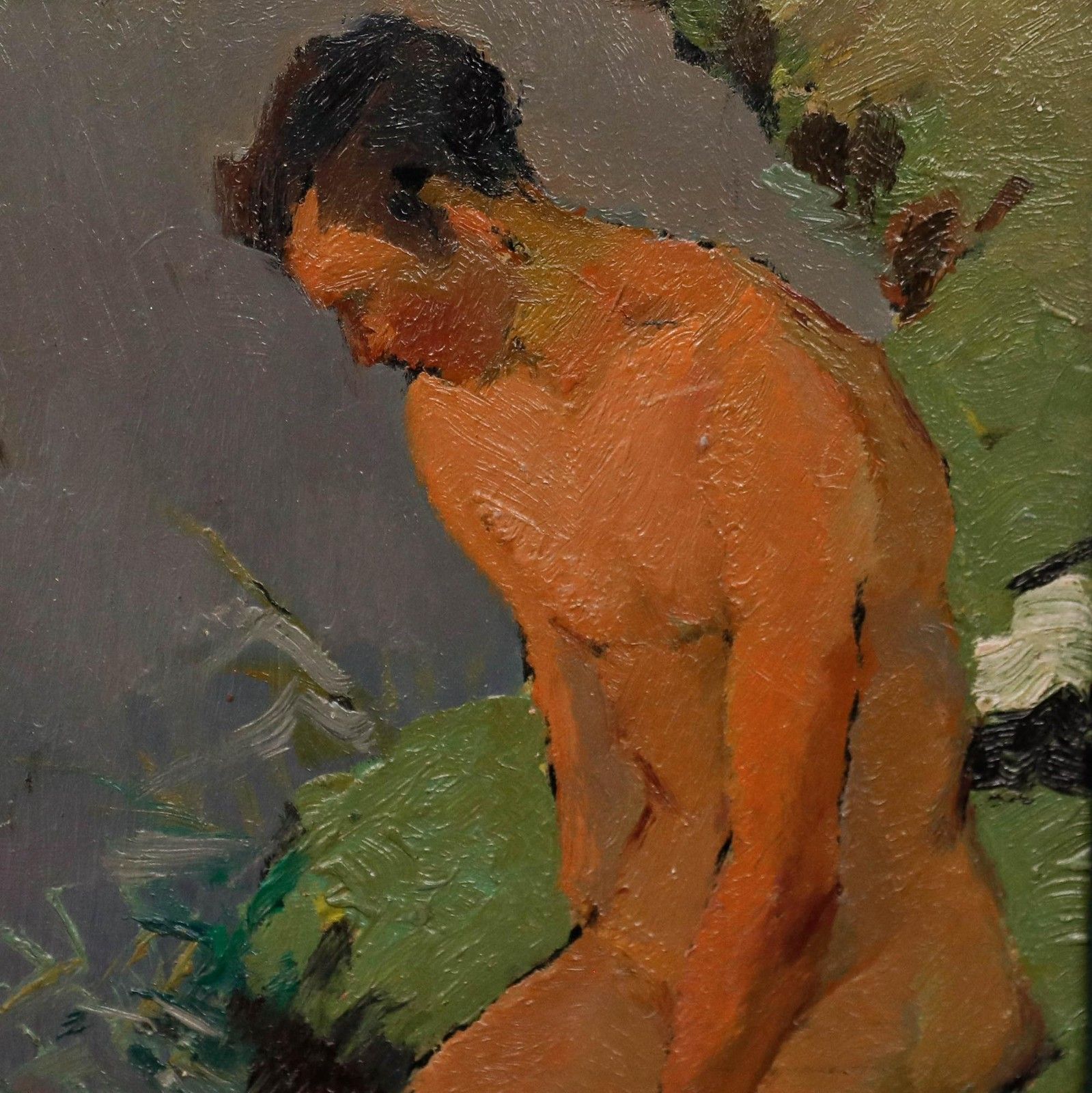 Hans Zank & Willi Gericke Early 20th Century Oil, Bathers At The Bank Edge photo 1250.0