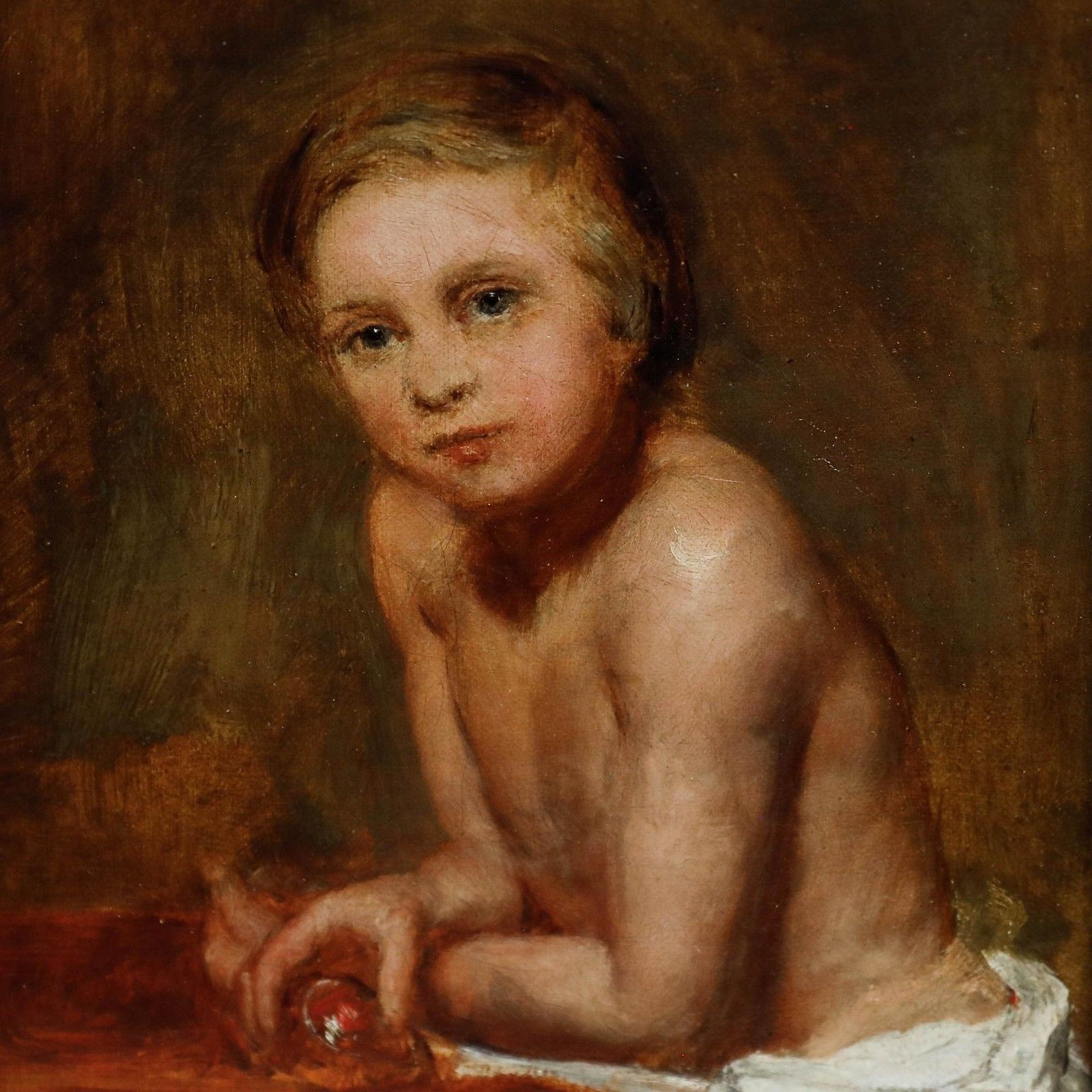 19th Century Oil Portrait Of A Boy photo 450.0