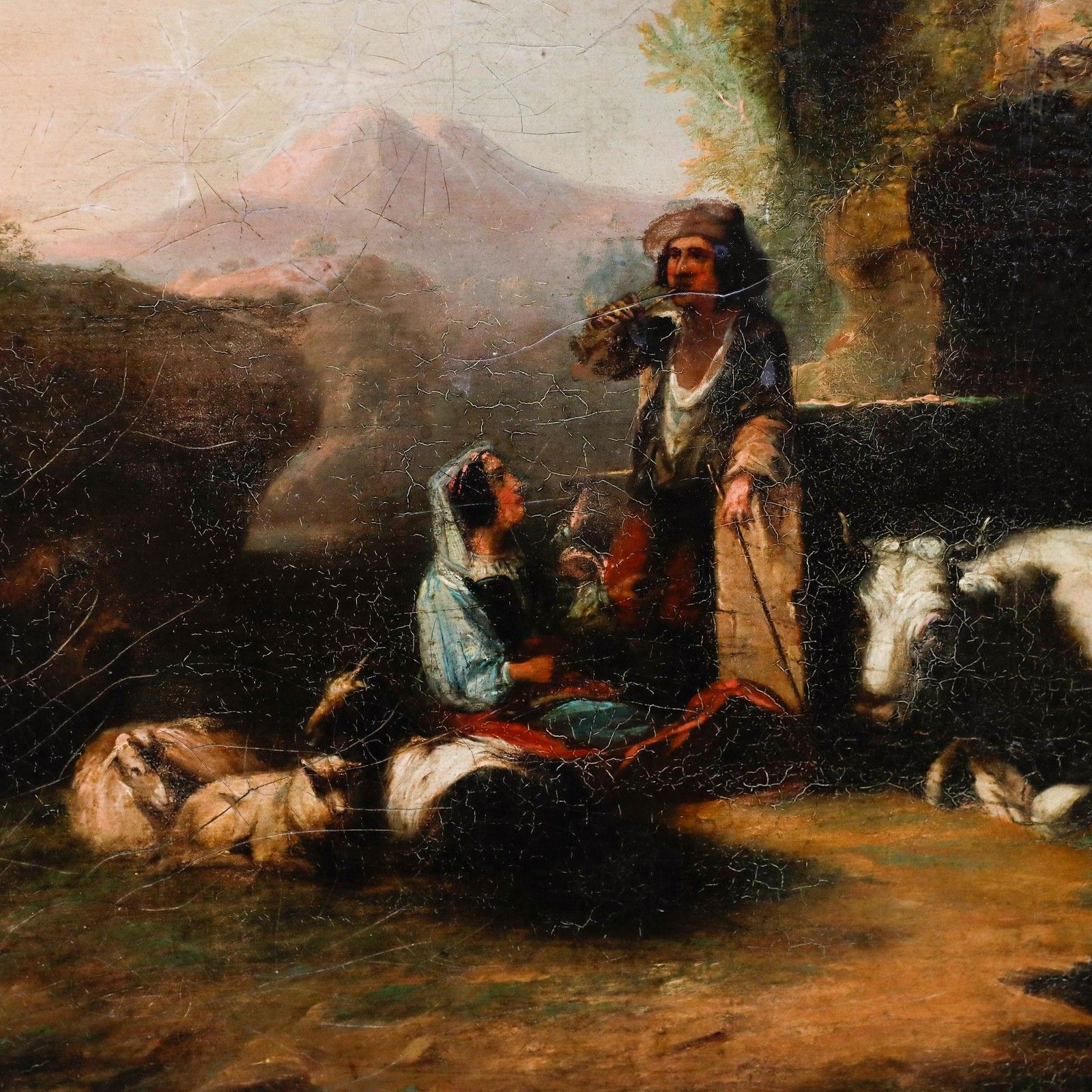 Italian School 18th Century Oil Rest Before The Ruins photo 595.0