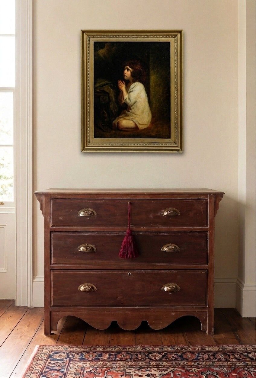 After Sir Joshua Reynolds (1723 1792) Late 19th Century Oil, The Infant Samuel photo for sale