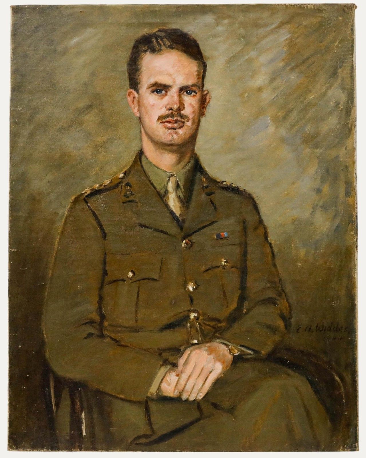 Ernest Alfred Widdas (1879 1960) English School 1944 Oil, Portrait Of An Officer