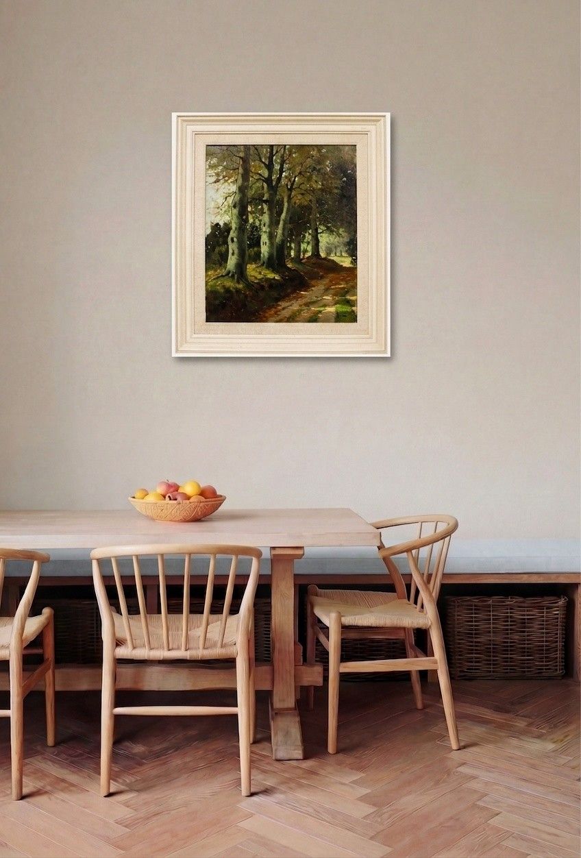J. Bellaerd Framed Mid 20th Century Oil, The Beech Avenue photo for sale