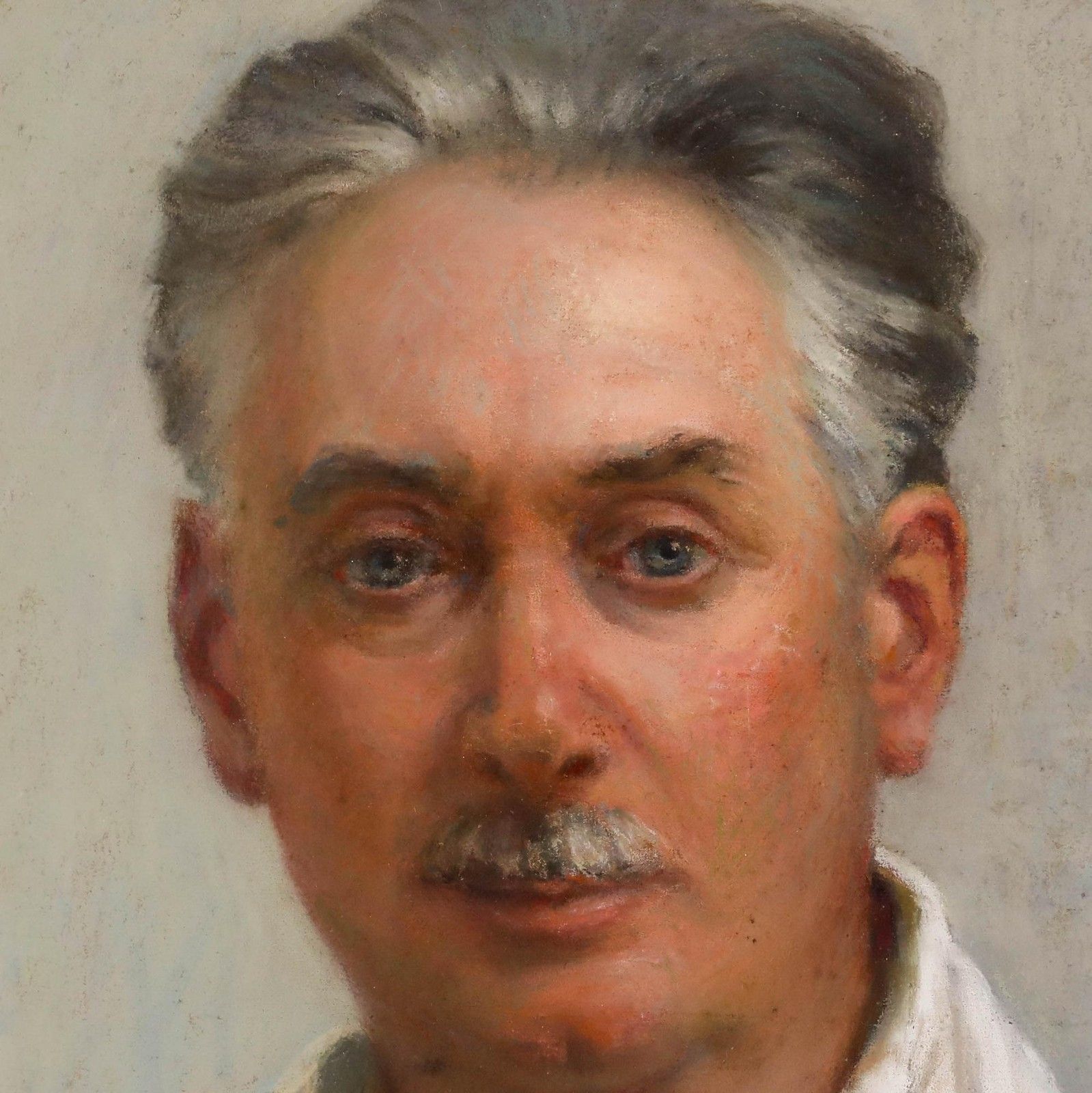 Oscar Chavaux (1874 1965) Framed Early 20th Century Pastel, Portrait Of Claude photo Art