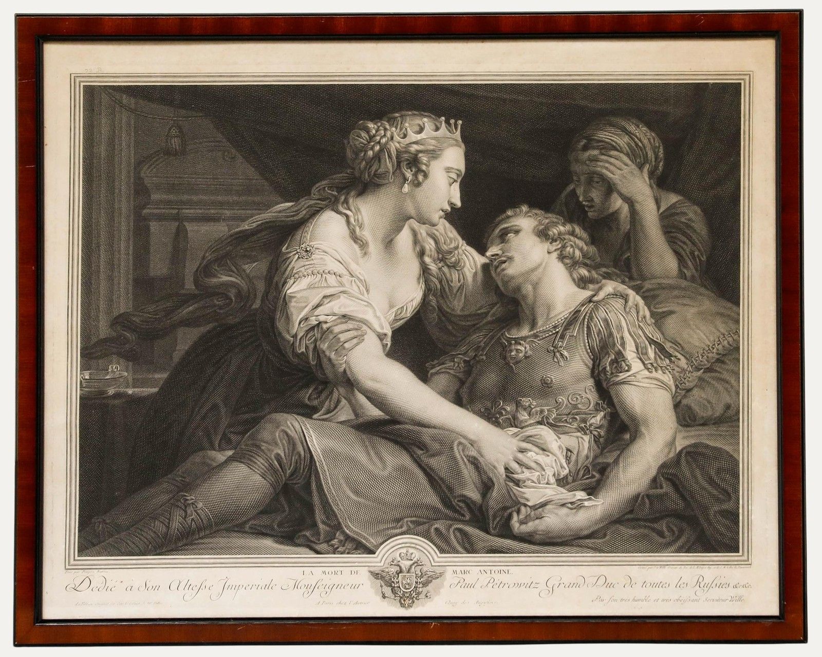 Wille After Batoni 1778 Engraving, The Death Of Mark Antony