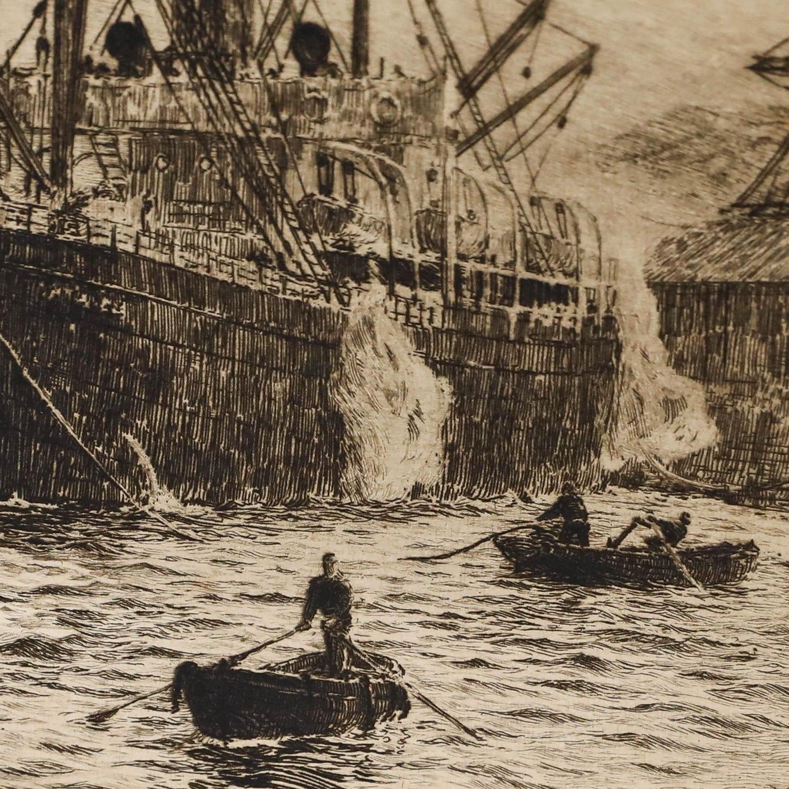 William Lionel Wyllie (1851 1931) 1913 Etching, On The Clyde At Govan photo Art