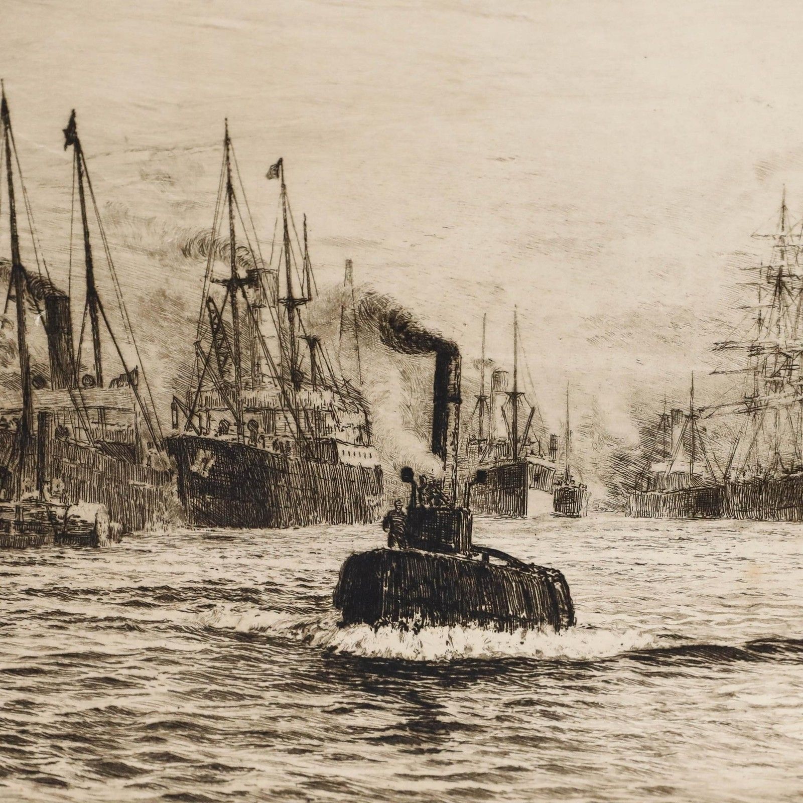 William Lionel Wyllie (1851 1931) 1913 Etching, On The Clyde At Govan photo 325.0