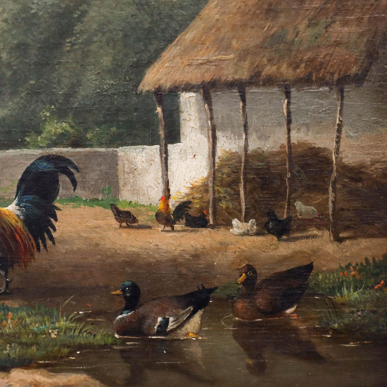 Frans Van Leemputten (1850 1914) Framed Oil, Poultry In A Farmyard photo 550.0
