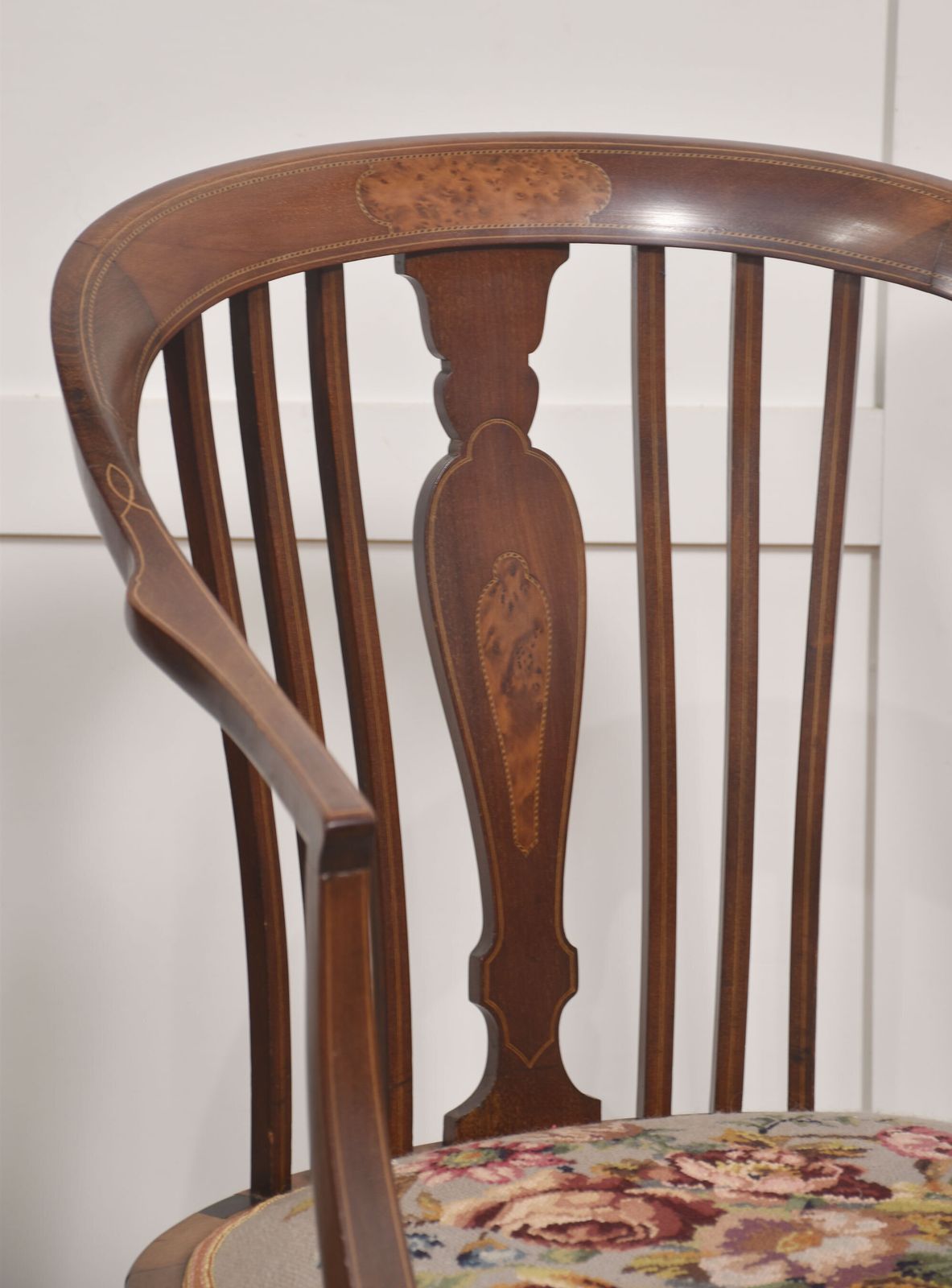 Mahogany And Satinwood Inlaid Occasional Chair photo Furniture