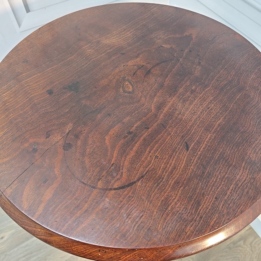 Antique Victorian Occasional Table Round Torchere Plant Stand Wine Lamp Wooden photo vinterior