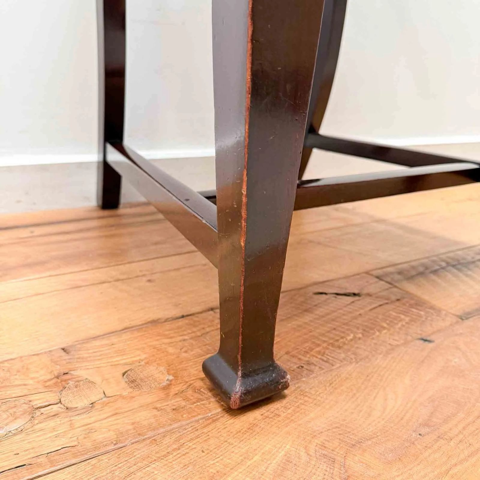 195.0 Antique Mahogany Elbow Chair With William Morris 'Wilhelmina' Seat photo