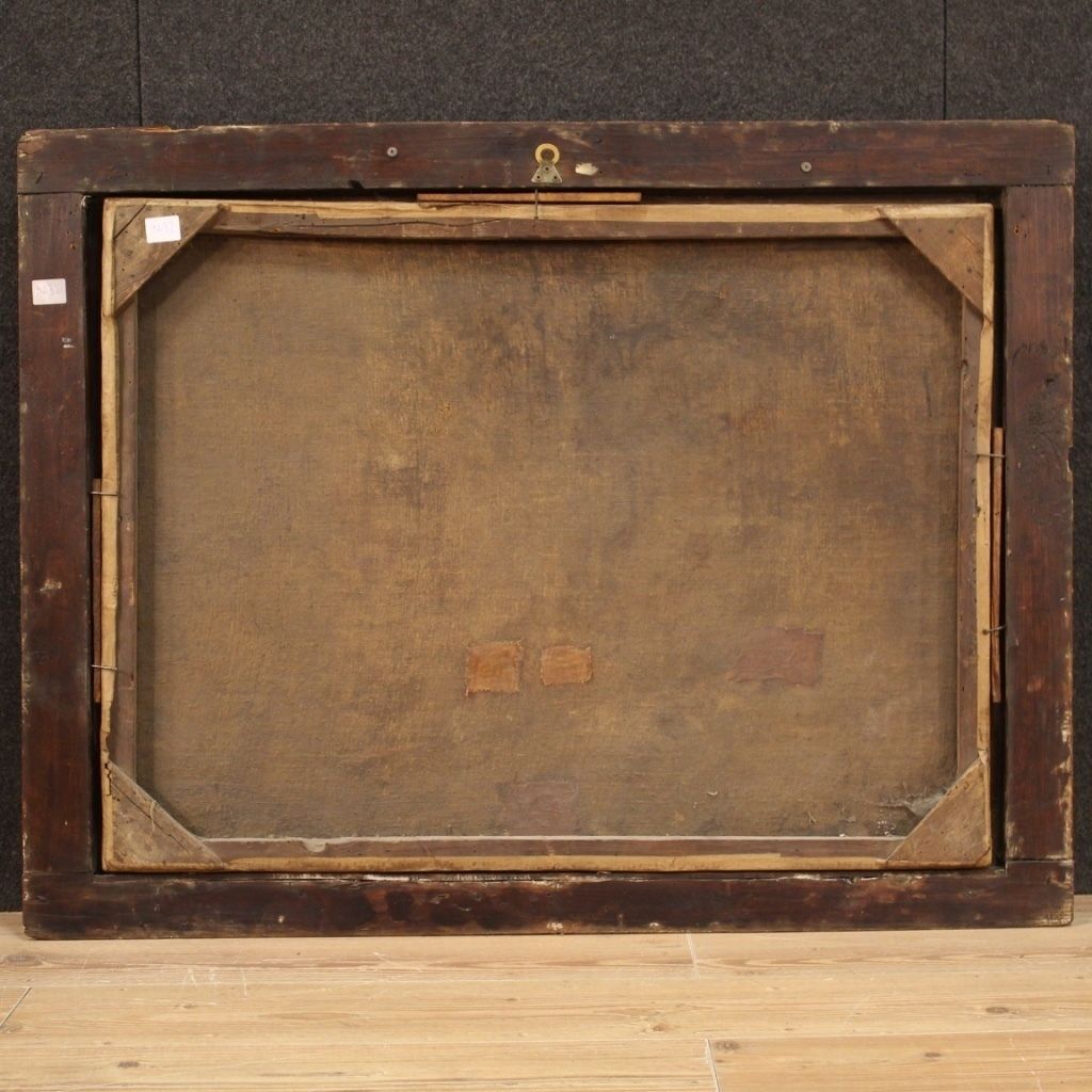 Art Antique Painting Oil On Canvas From The 18th Century photo