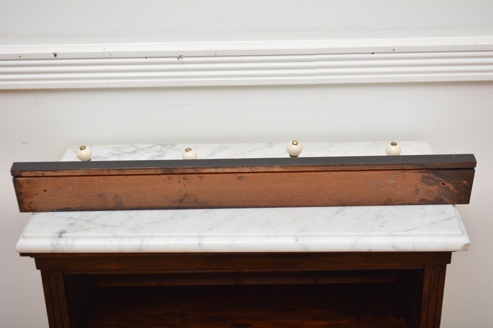 Pair Of Antique Victorian Brass And Ebonised Coat Rack Coat Hooks In Good Condition photo furniture