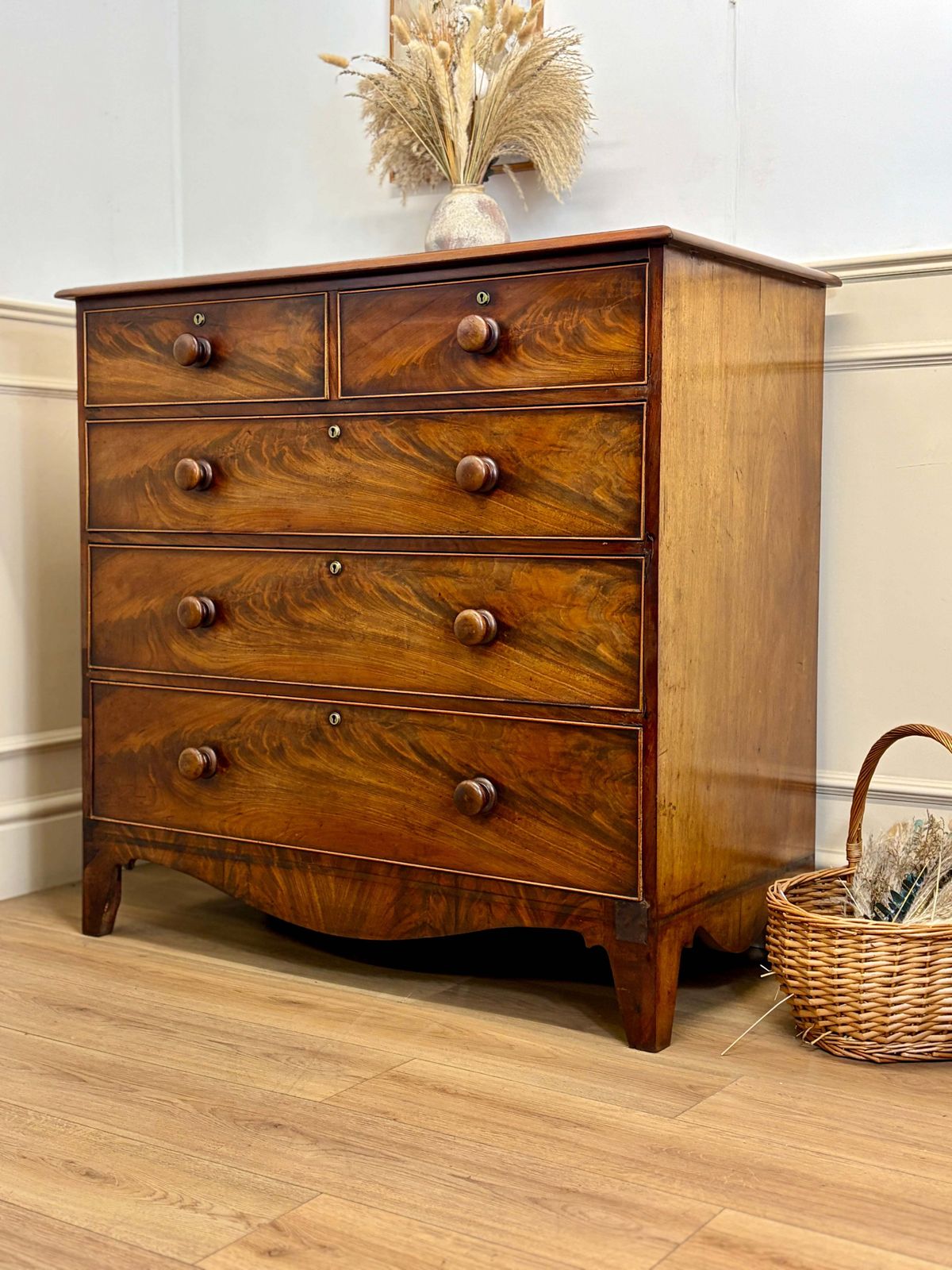 Antique Georgian Straight Front Chest Of Drawers photo Furniture