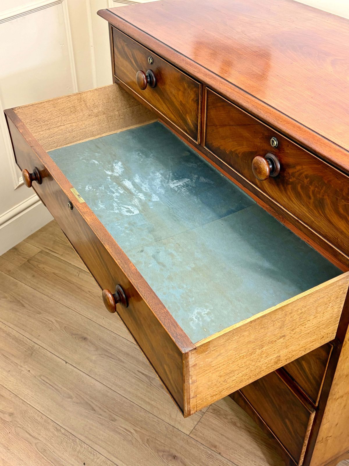 Furniture Antique Georgian Straight Front Chest Of Drawers photo
