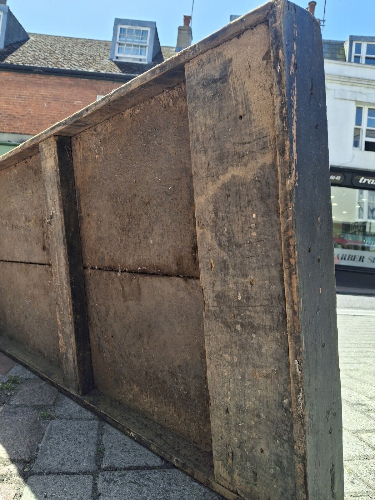 photo for sale Huge Scale 19th Century Original Hand Painted Lubricants Factory Trade Sign.