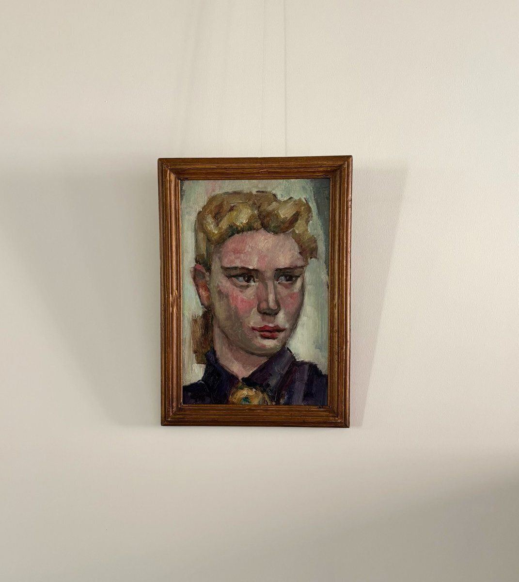 Rien Goené, Portrait, 1960s, Oil On Canvas, Framed photo furniture