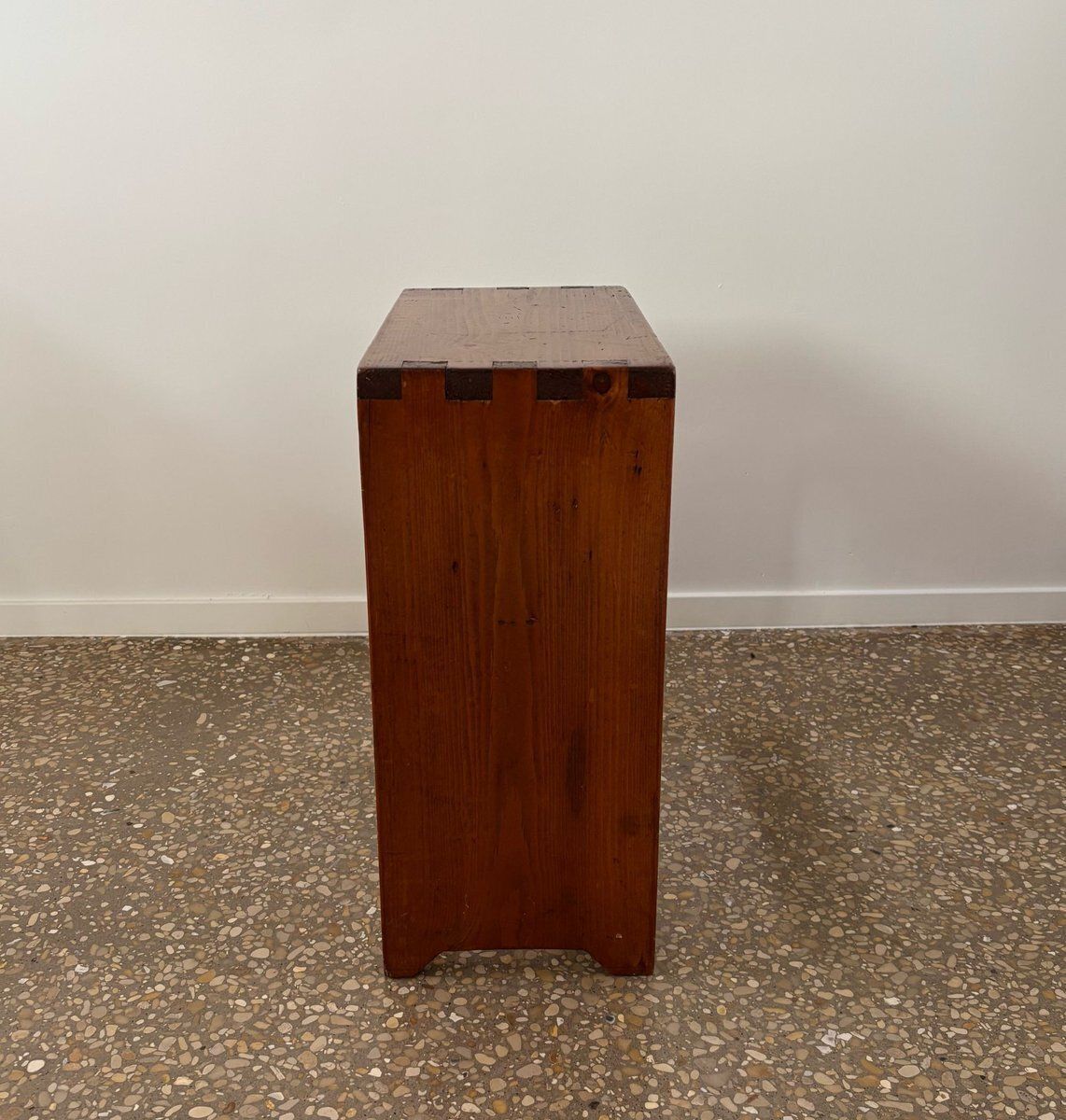 Brutalist Chalet Bench Or Factory Stool In Pine, France, 1950s photo furniture