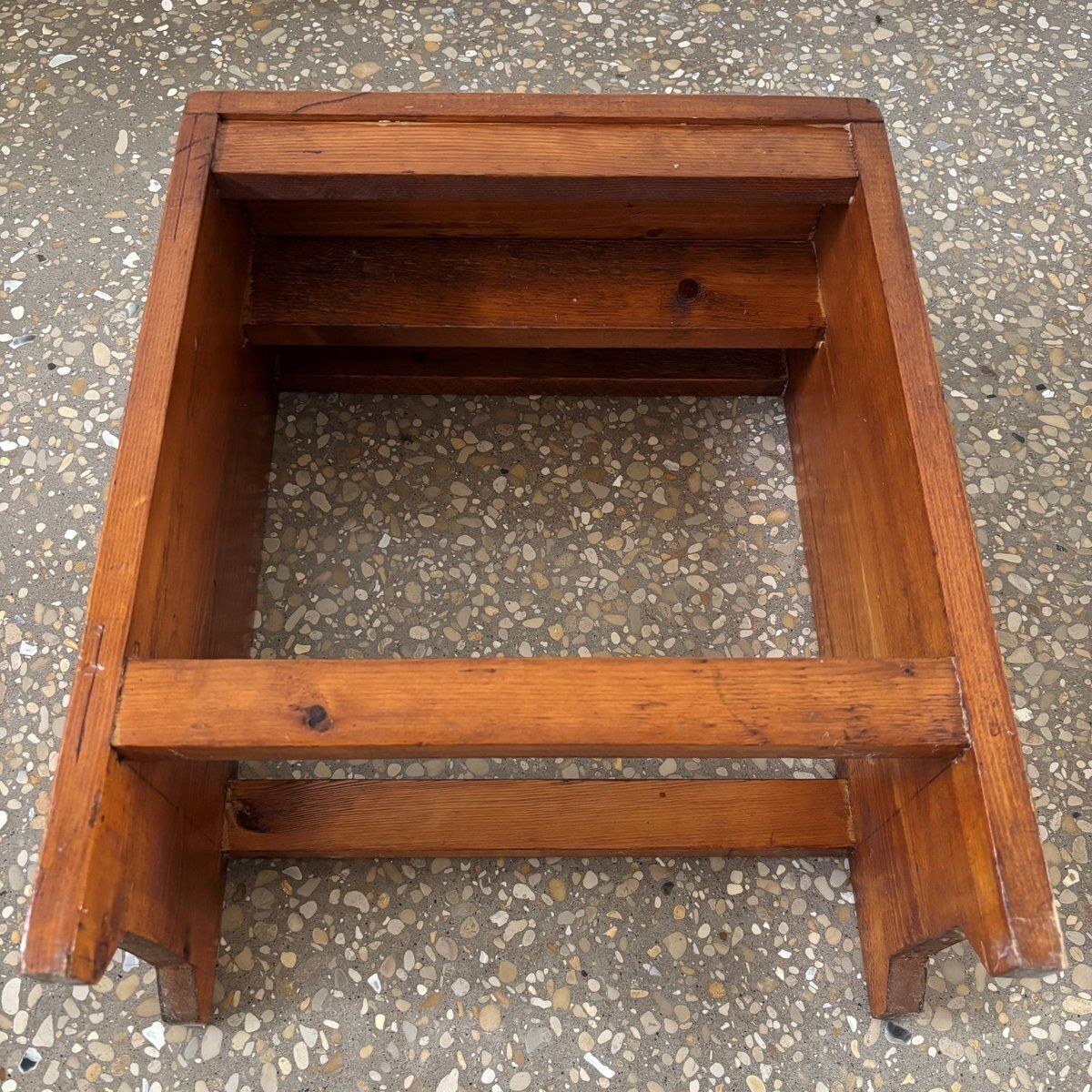 Brutalist Chalet Bench Or Factory Stool In Pine, France, 1950s photo buy