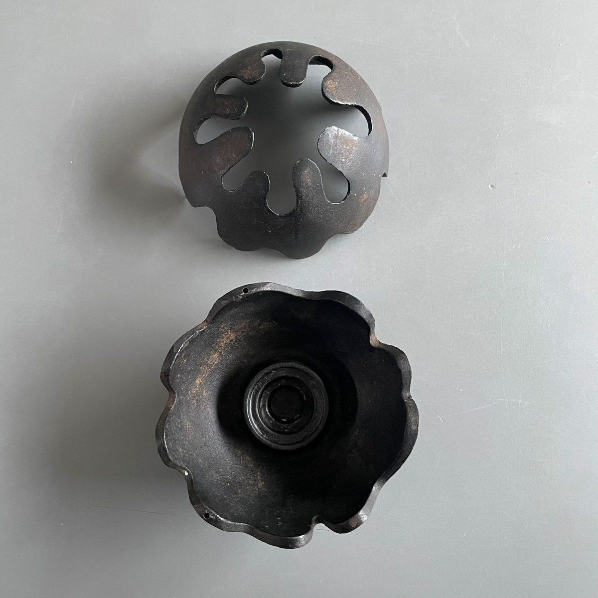 Cast Iron Pumpkin Candleholder By Christel & Christer Holmgren For Illums Bilighus, Denmark, 1960s photo 173.0