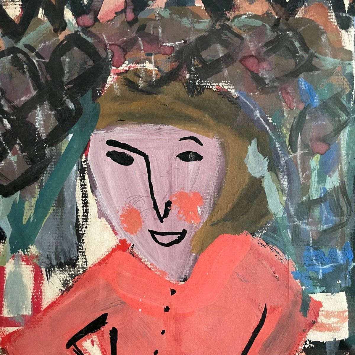 Frédérique Prat, The Flower Seller, 1950s, Gouache On Paper photo Art