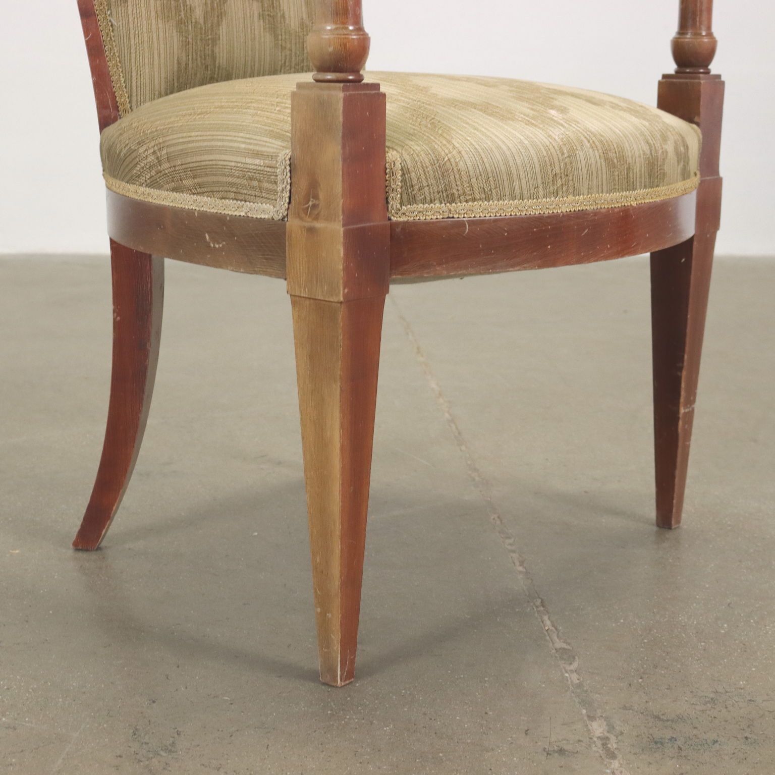 Vintage Chair Fabric Wood With Armrests Design Italy 1950s 1960s photo buy