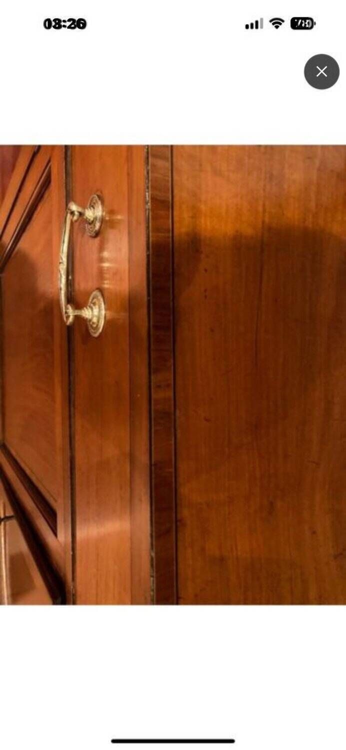 Elegant Display Cabinet In Directoire Style Made Of Fruitwood, Early 19th Century. photo vintage