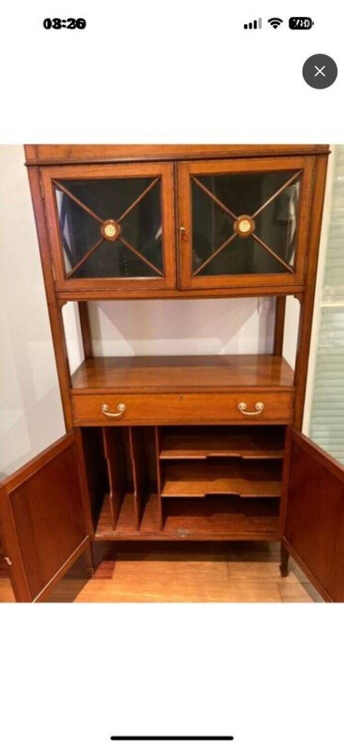 photo furniture Elegant Display Cabinet In Directoire Style Made Of Fruitwood, Early 19th Century.
