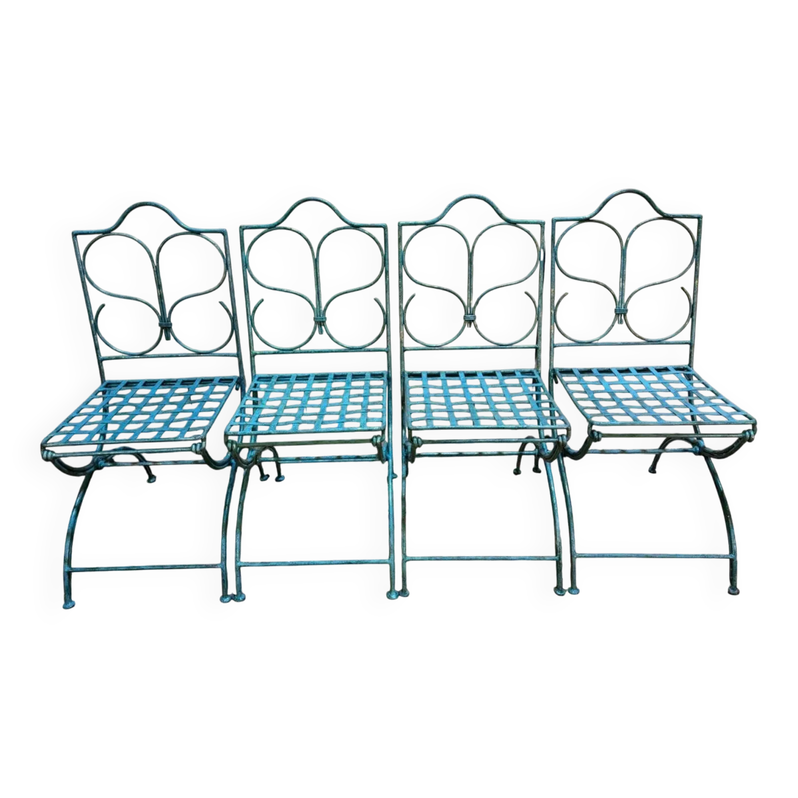 Set Of 4 Metal Garden Chairs