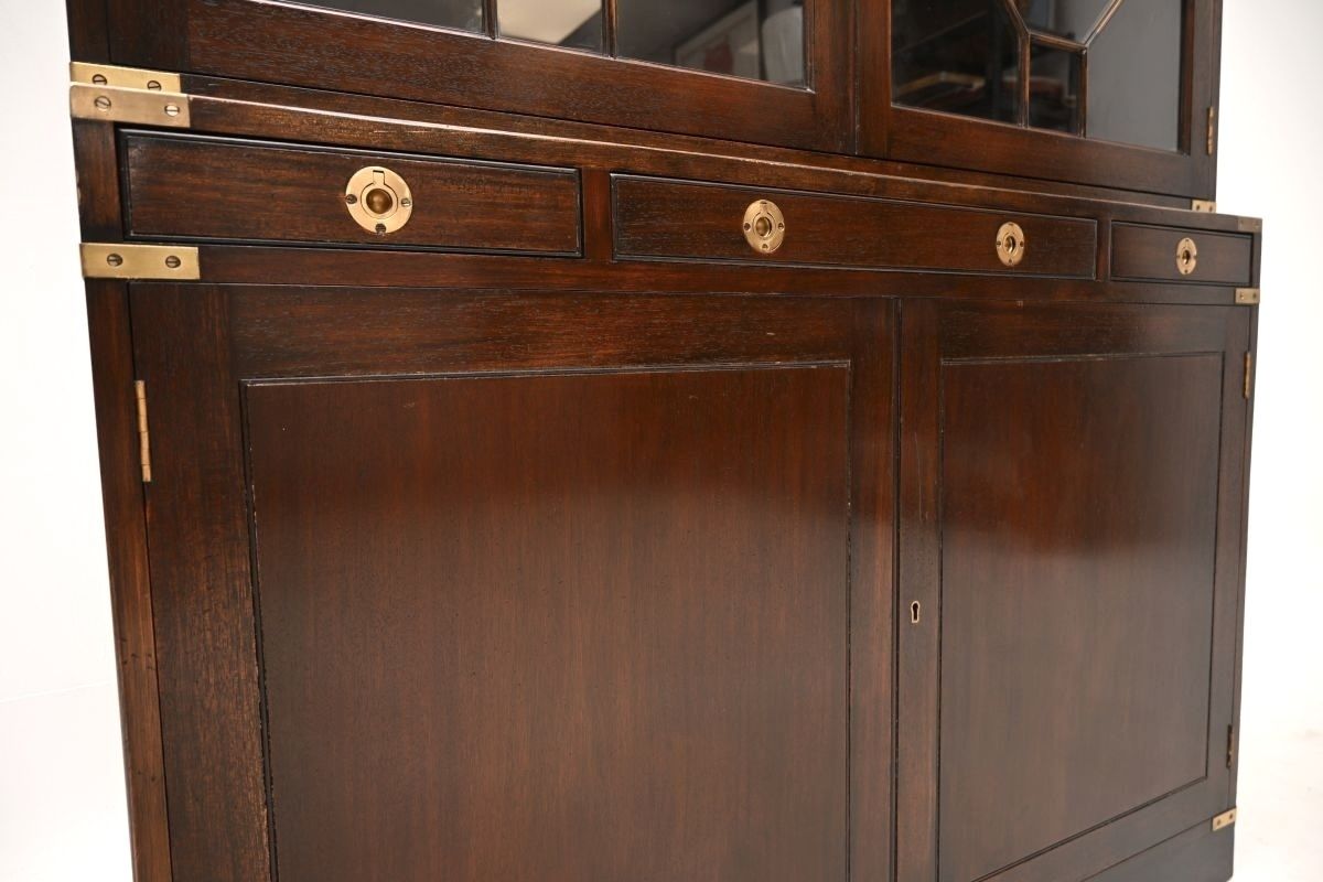 Antique Military Campaign Style Mahogany Bookcase photo buy