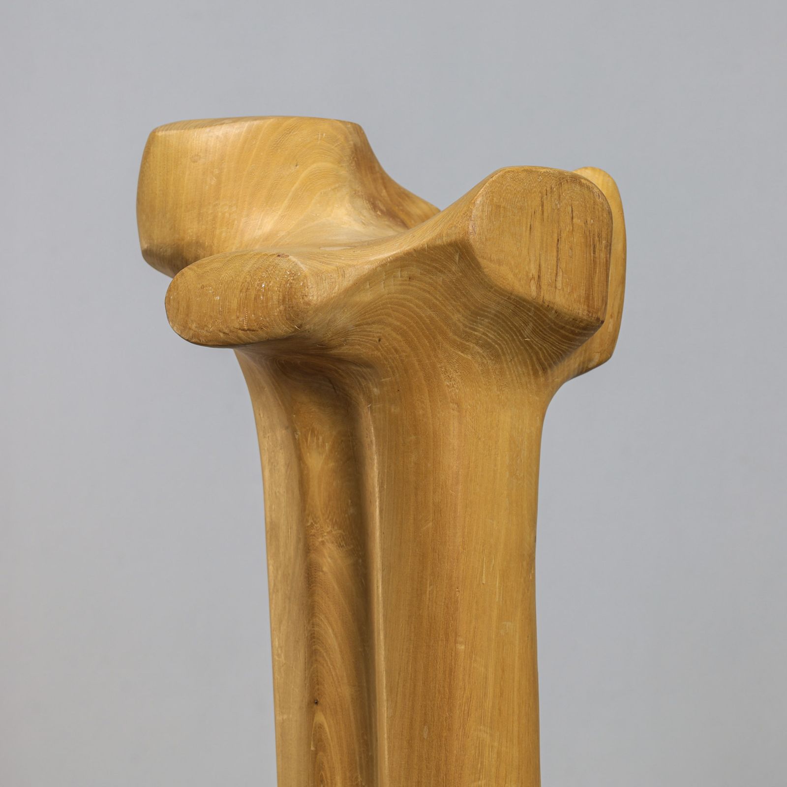 Abstract Biomorphic Sculpture In Carved Wood And Stone, 1970s photo vinterior
